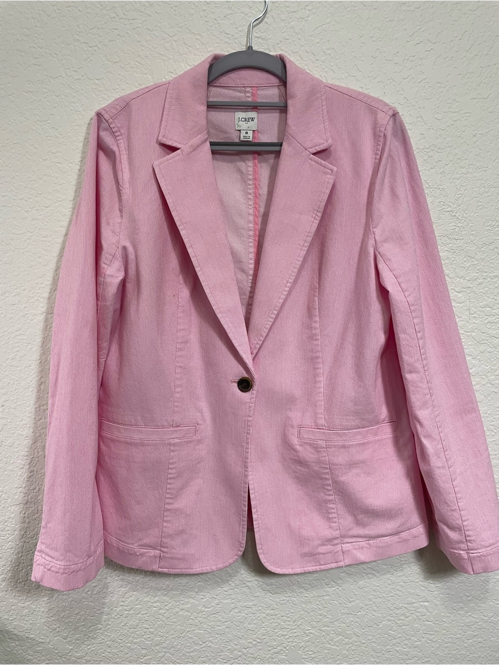 J.Crew Pink Stretch Single-Button Women's Blazer – Size 8 - Picture 2 of 6